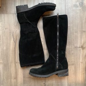 Black La Canadienne waterproof suede knee high boots size 9.